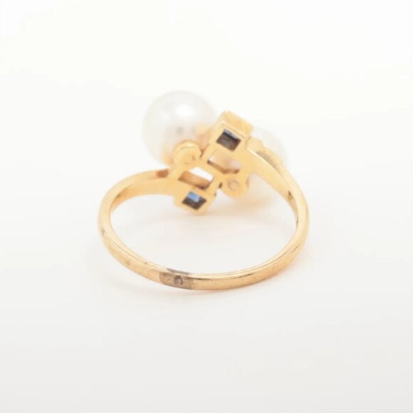Pearl Sapphire Ring Yellow Gold - Picture 2 of 5